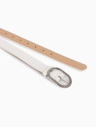 Ремень женский, 110×2.9 см, с винтом, классическая пряжка металл, белый - фото 809256091