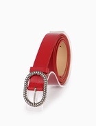 Ремень женский, 110×2.9 см, с винтом, классическая пряжка металл, красный - фото 809256094