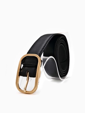 Ремень женский, 110×3 см, классическая пряжка металл, чёрный