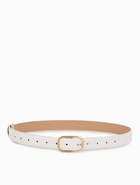 Ремень женский, 110×3 см, классическая пряжка металл, белый - фото 809256110