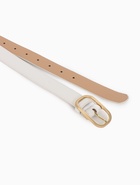 Ремень женский, 110×3 см, классическая пряжка металл, белый - фото 809256111