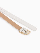Ремень женский, 110×3 см, классическая пряжка металл, белый - фото 809256112