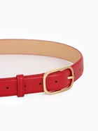 Ремень женский, 110×3 см, классическая пряжка металл, красный - фото 809256115