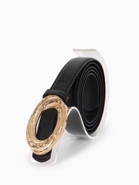 Ремень женский тонкий, 110×2.4 см, золотистая пряжка металл, чёрный