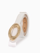 Ремень женский тонкий, 110×2.4 см, золотистая пряжка металл, белый - Фото 2