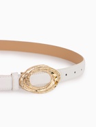 Ремень женский тонкий, 110×2.4 см, золотистая пряжка металл, белый - фото 809256133