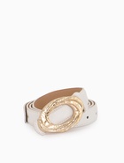 Ремень женский тонкий, 110×2.4 см, золотистая пряжка металл, белый - Фото 3