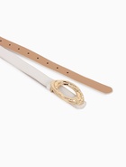 Ремень женский тонкий, 110×2.4 см, золотистая пряжка металл, белый - Фото 6