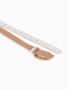 Ремень женский тонкий, 110×2.4 см, золотистая пряжка металл, белый - Фото 7