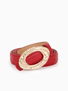 Ремень женский тонкий, 110×2.4 см, золотистая пряжка металл, красный - фото 809256138