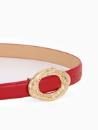 Ремень женский тонкий, 110×2.4 см, золотистая пряжка металл, красный - фото 809256139
