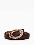 Ремень женский тонкий, 110×2.4 см, золотистая пряжка металл, коричневый - Фото 3