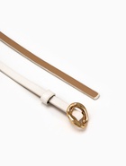 Ремень женский тонкий, 110×1 см, золотистая пряжка металл, белый - фото 809256159