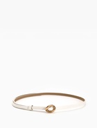 Ремень женский тонкий, 110×1 см, золотистая пряжка металл, белый - Фото 5