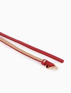 Ремень женский тонкий, 110×1 см, золотистая пряжка металл, красный - Фото 6