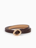 Ремень женский тонкий, 110×1 см, золотистая пряжка металл, коричневый - Фото 2