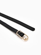 Ремень женский тонкий, 110×1.5 см, золотистая пряжка металл, чёрный - Фото 6