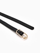 Ремень женский тонкий, 110×1.5 см, золотистая пряжка металл, чёрный - Фото 7