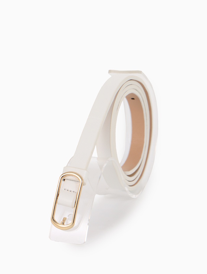 Ремень женский тонкий, 110×1.5 см, золотистая пряжка металл, белый - Фото 1