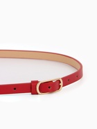 Ремень женский тонкий, 110×1.5 см, золотистая пряжка металл, красный - Фото 4