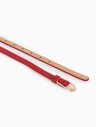 Ремень женский тонкий, 110×1.5 см, золотистая пряжка металл, красный - Фото 5