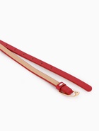 Ремень женский тонкий, 110×1.5 см, золотистая пряжка металл, красный - Фото 7