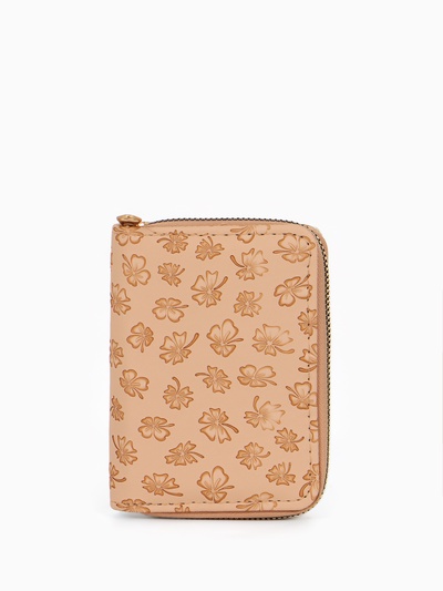 Кошелёк на молнии, 13×2×9 см, с принтом, бежевый