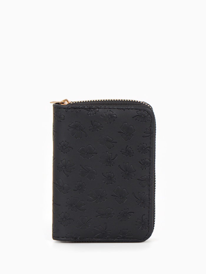 Кошелёк на молнии, 13×2×9 см, с принтом, чёрный - Фото 1