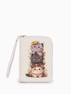 Кошелёк детский «Котики», на молнии, 12×1.5×9 см, маленький, белый - Фото 1