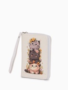 Кошелёк на молнии, 12×1.5×9 см, с принтом, белый - фото 809256261