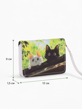 Кошелёк на молнии, 12×1.5×9 см, с принтом, зелёный