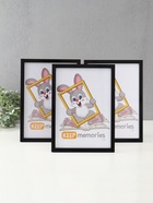 Набор фоторамок для фото 21×30 см Keep memories «Формат», с подножкой, набор 3 шт., (пластиковый экран), чёрный - Фото 1
