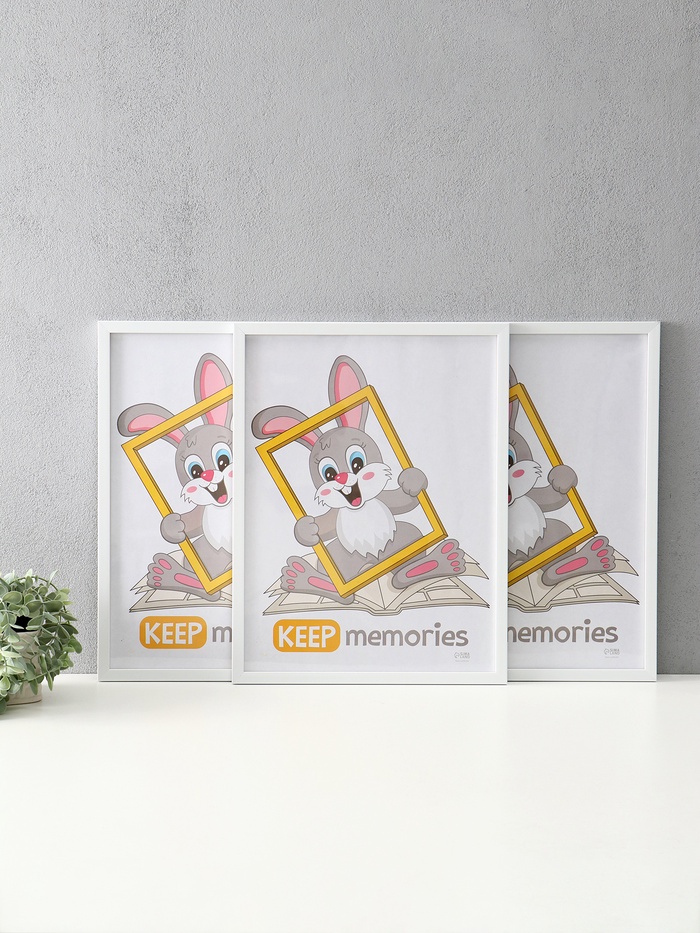 Набор фоторамок для фото 30×40 см Keep memories «Формат», 3 шт., (пластиковый экран), белый - Фото 1