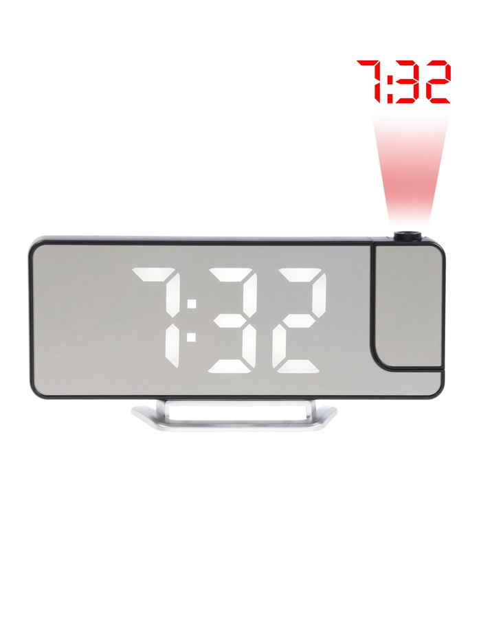 Часы - будильник электронные настольные: проекция на потолок, термометр, календарь, USB - Фото 1
