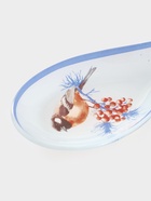 Подставка под ложку новогодняя Доляна «Снегири на ветке», 21.5×7.5×1.5 см, стекло, белая, голубая - Фото 4