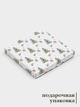 Блюдо новогоднее сервировочное Доляна «Снегири на ветке», d=19 см, стекло, голубое