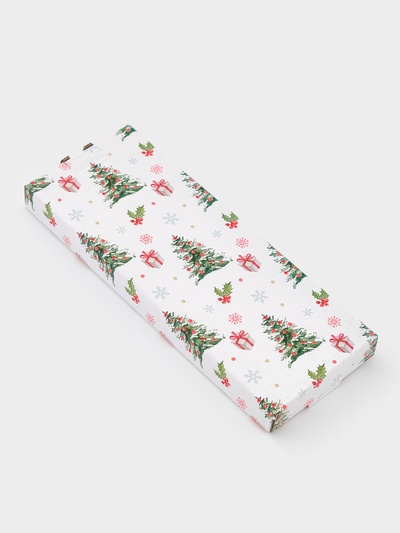 Подставка под ложку новогодняя Доляна «Сказочное настроение», 21.5×7.5×1.5 см, стекло, белая, красная