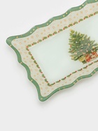 Блюдо новогоднее сервировочное Доляна «Рождественская ель», 25×15 см, стекло, белое, зелёное - Фото 4