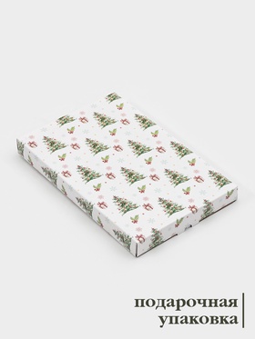 Блюдо новогоднее сервировочное Доляна «Рождественская ель», 25×15 см, стекло, белое, зелёное