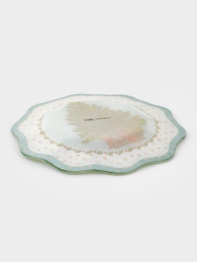 Десертная тарелка новогодняя Доляна «Рождественская ель», d=20.5 см, h=1.5 см, стекло, зелёная