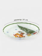 Блюдо новогоднее сервировочное Доляна «Зверьки в лесу», d=19 см, h=2.1 см, стекло, разноцветное - Фото 2