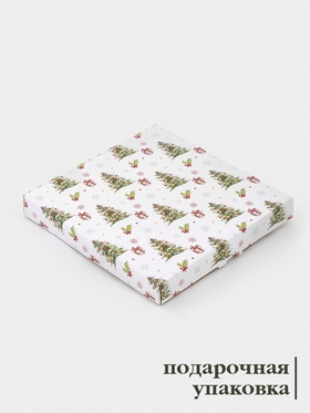 Блюдо новогоднее сервировочное Доляна «Зверьки в лесу», d=19 см, h=2.1 см, стекло, разноцветное