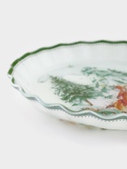 Блюдо новогоднее сервировочное Доляна «Зверьки в лесу», d=25 см, стекло, белое, зелёное - Фото 4