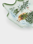 Блюдо новогоднее сервировочное Доляна «Зверьки в лесу», 17.7×18.5×3.5 см, стекло, белое, зелёное - Фото 5