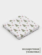 Блюдо новогоднее сервировочное Доляна «Зверьки в лесу», d=19.5 см, стекло, белое, зелёное - Фото 3