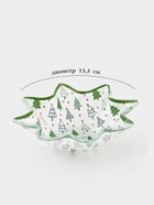 Салатник новогодний Доляна «Ёлочка», 150 мл, d=13, h=4 см, стекло, белый, зелёный - Фото 2
