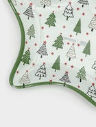 Блюдо новогоднее сервировочное Доляна «Ёлочка», d=14.5 см, стекло, белое, зелёное - фото 58054405