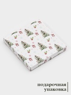 Блюдо новогоднее сервировочное Доляна «Ёлочка», d=14.5 см, стекло, белое, зелёное - фото 58054403