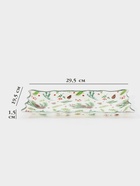 Блюдо новогоднее сервировочное Доляна «Еловые ветки», 29.5×19.5 см, стекло, белое, зелёное - Фото 2