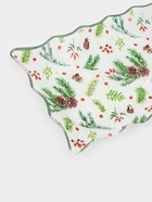 Блюдо новогоднее сервировочное Доляна «Еловые ветки», 29.5×19.5 см, стекло, белое, зелёное - Фото 5